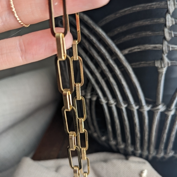 14K Gold Plated Paper Clip Chain Necklace |"Links and Relations" - Picture 6 of 6